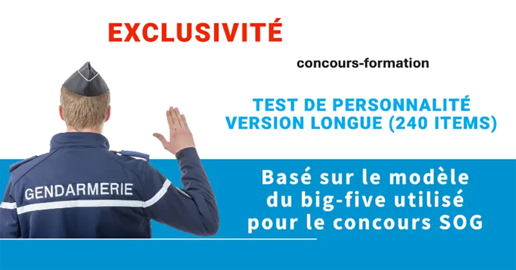 inventaire personnalité concours gendarmerie